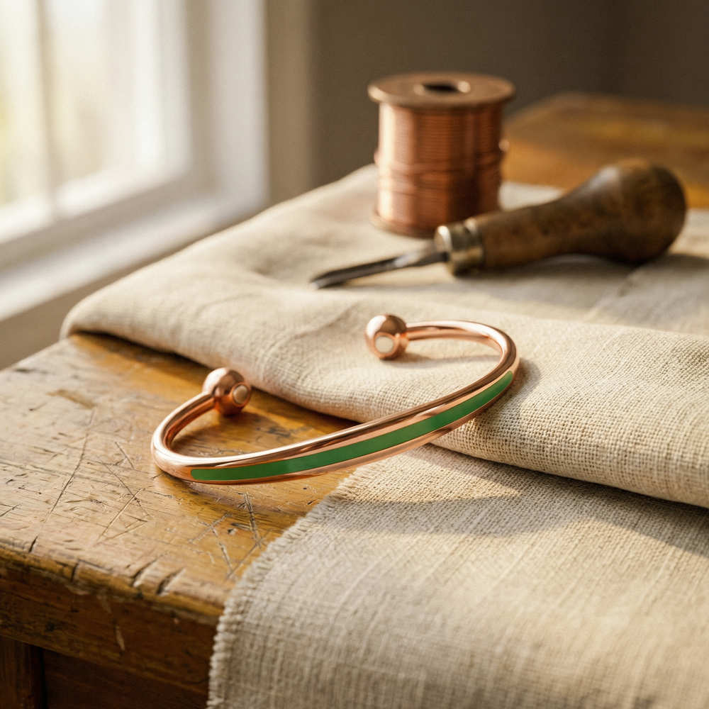 Ember's Jade Copper Bracelet