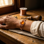Ember's Sphere Orange Copper Bracelet