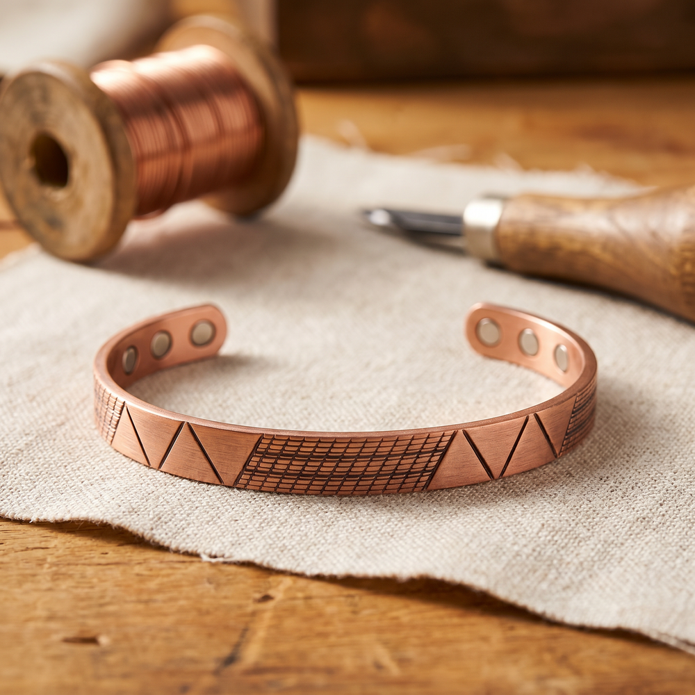 Ember's Crest Copper Bracelet