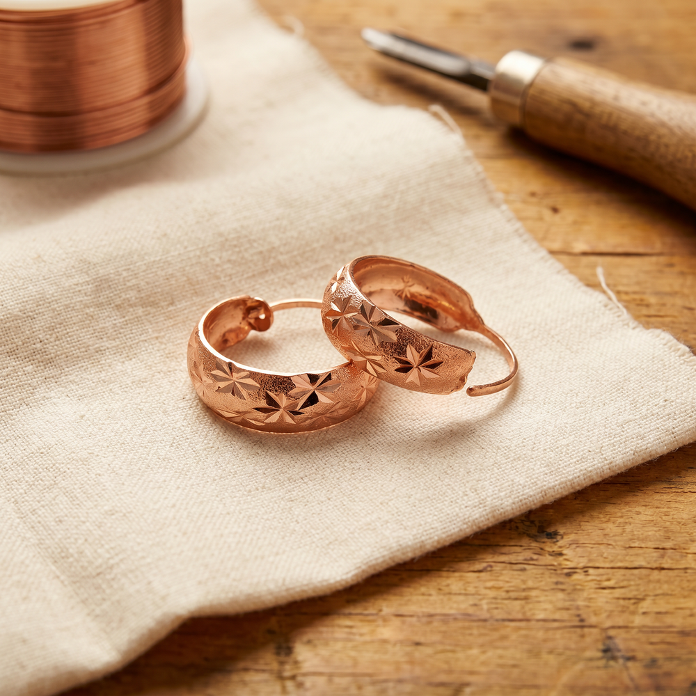 Ember's Dew Copper Earrings