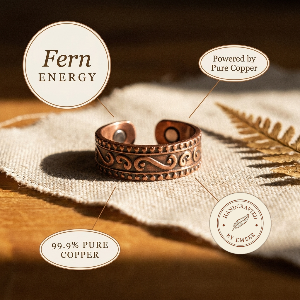 Ember's Fern Copper Ring