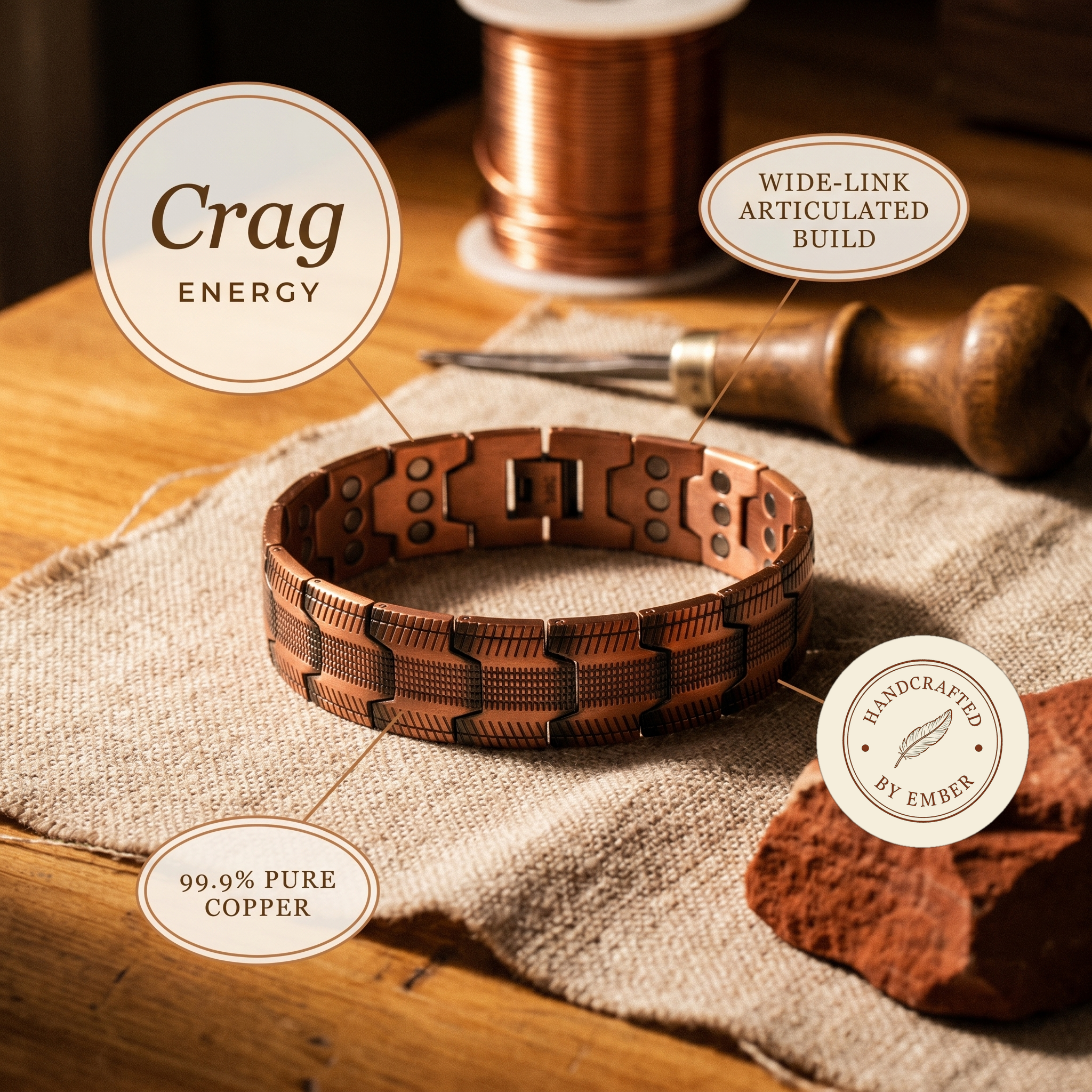 Ember's Crag Copper Bracelet