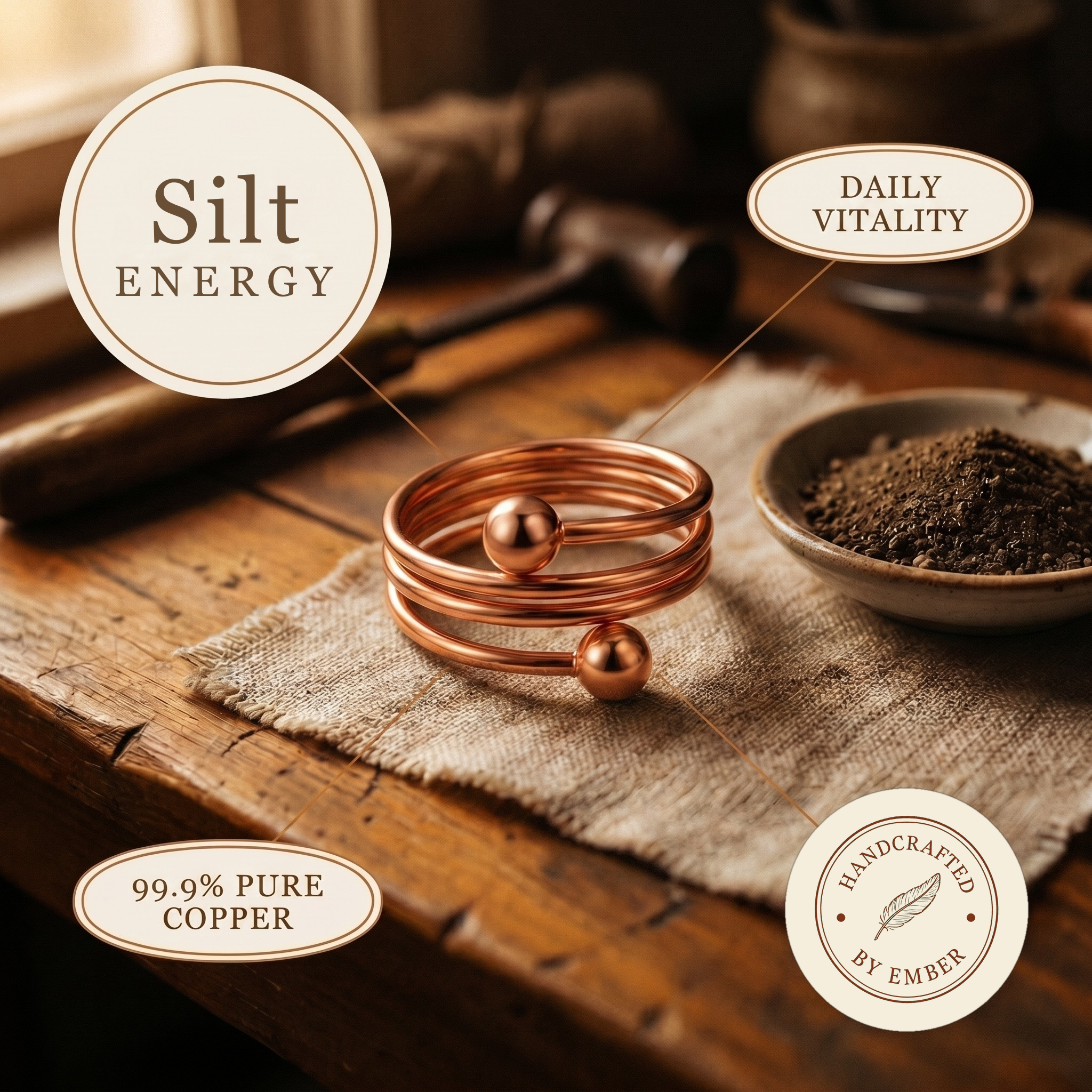 Ember's Silt Copper Ring