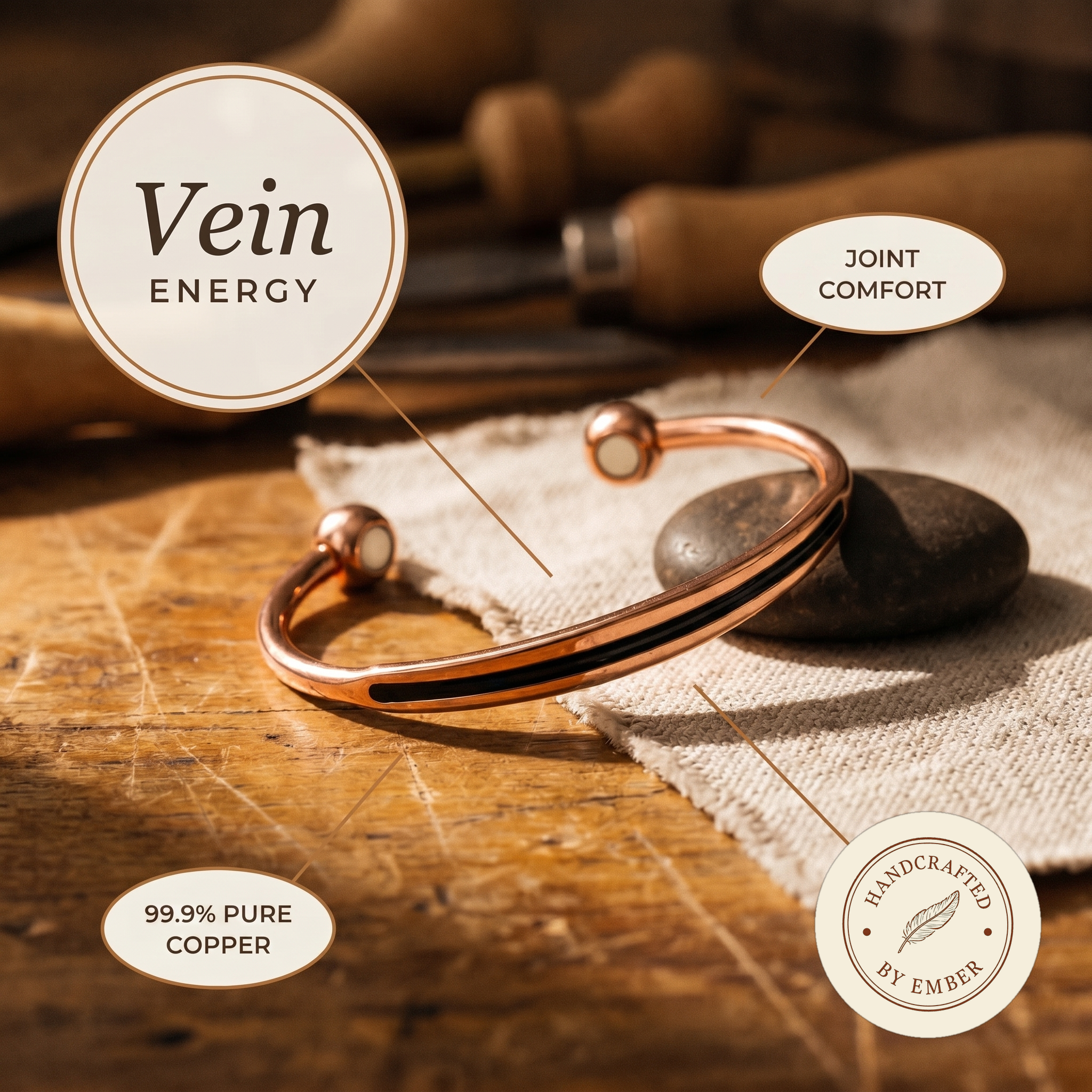 Ember's Vein Copper Bracelet