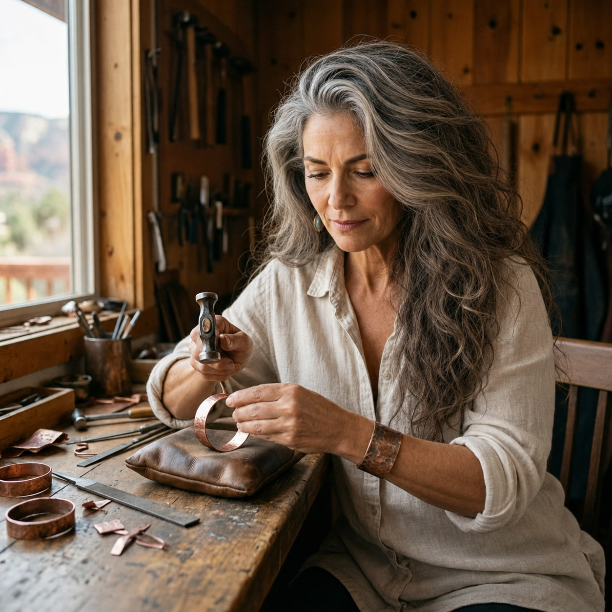 Ember's Willow Copper Earrings