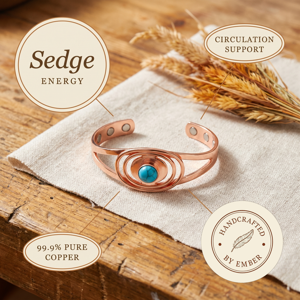 Ember's Sedge Copper Bracelet