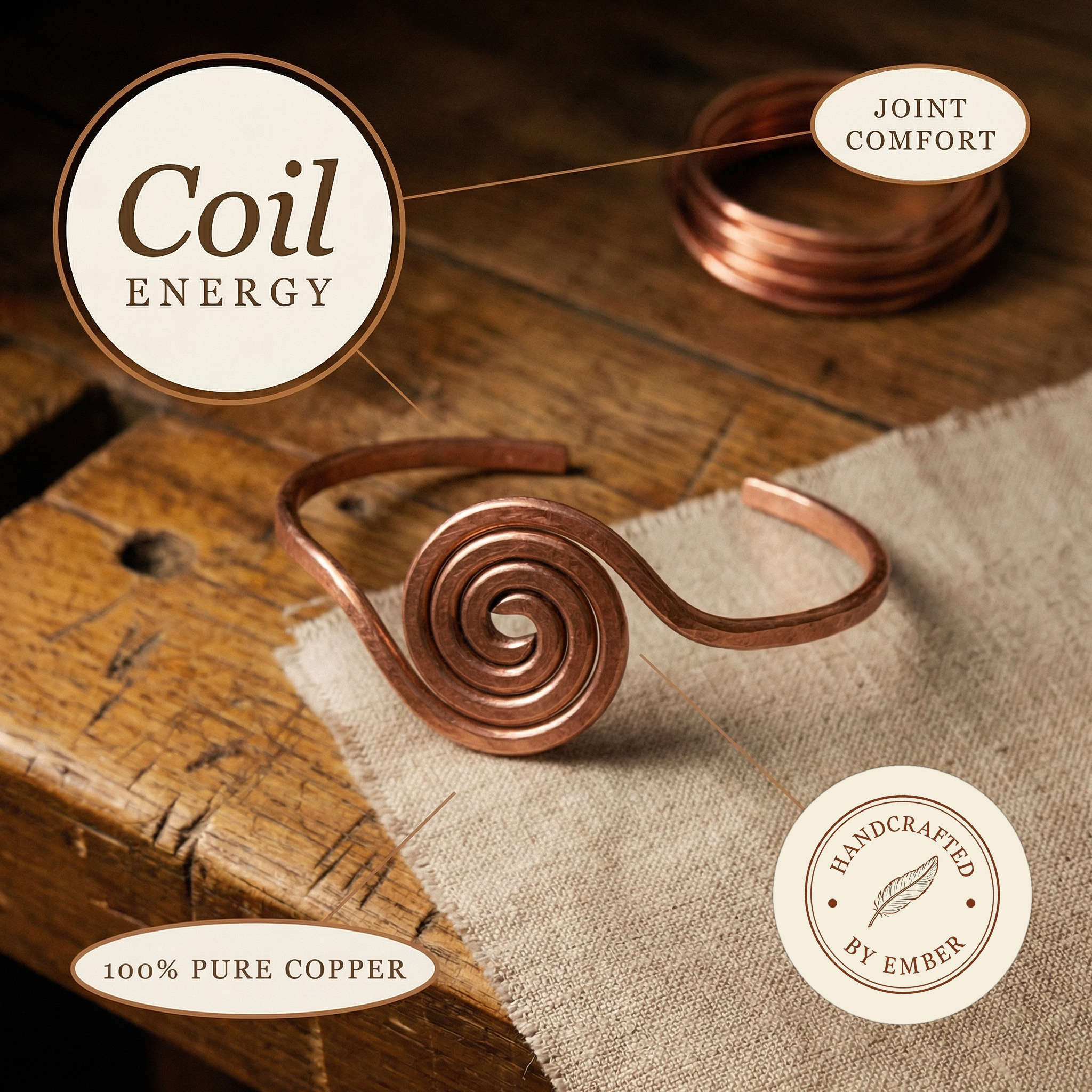 Ember's Coil Copper Anklet