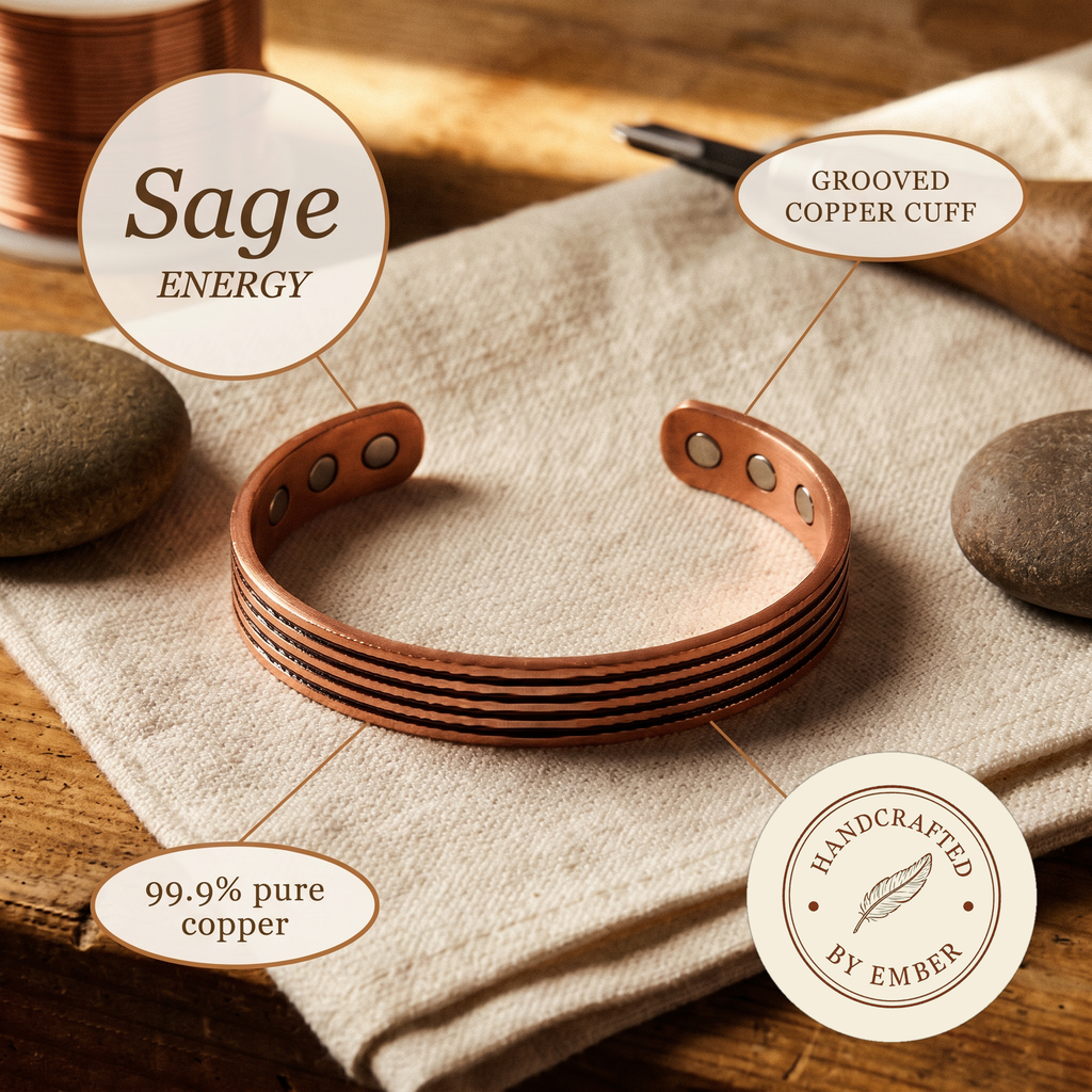 Ember's Sage Copper Bracelet