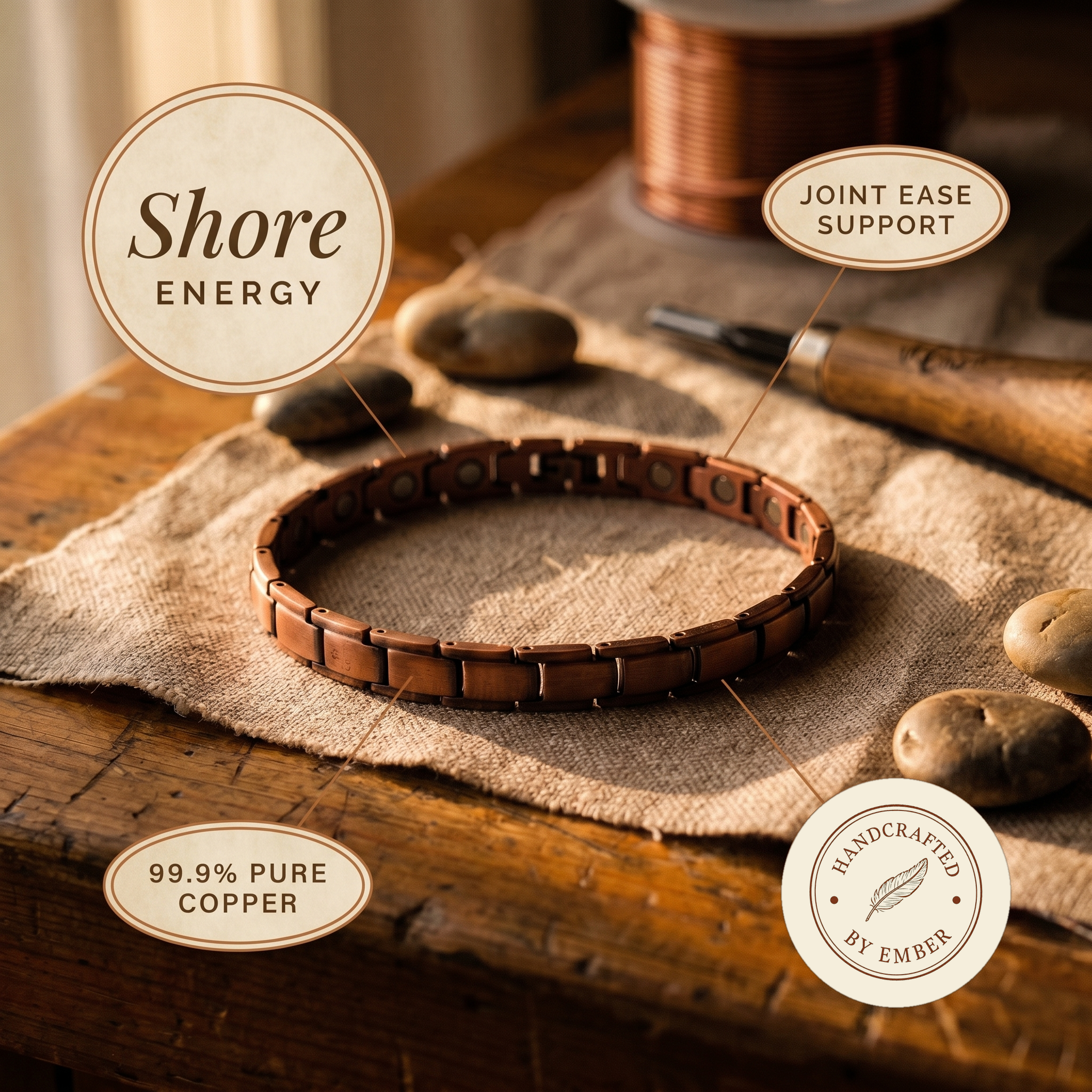 Ember's Shore Copper Anklet