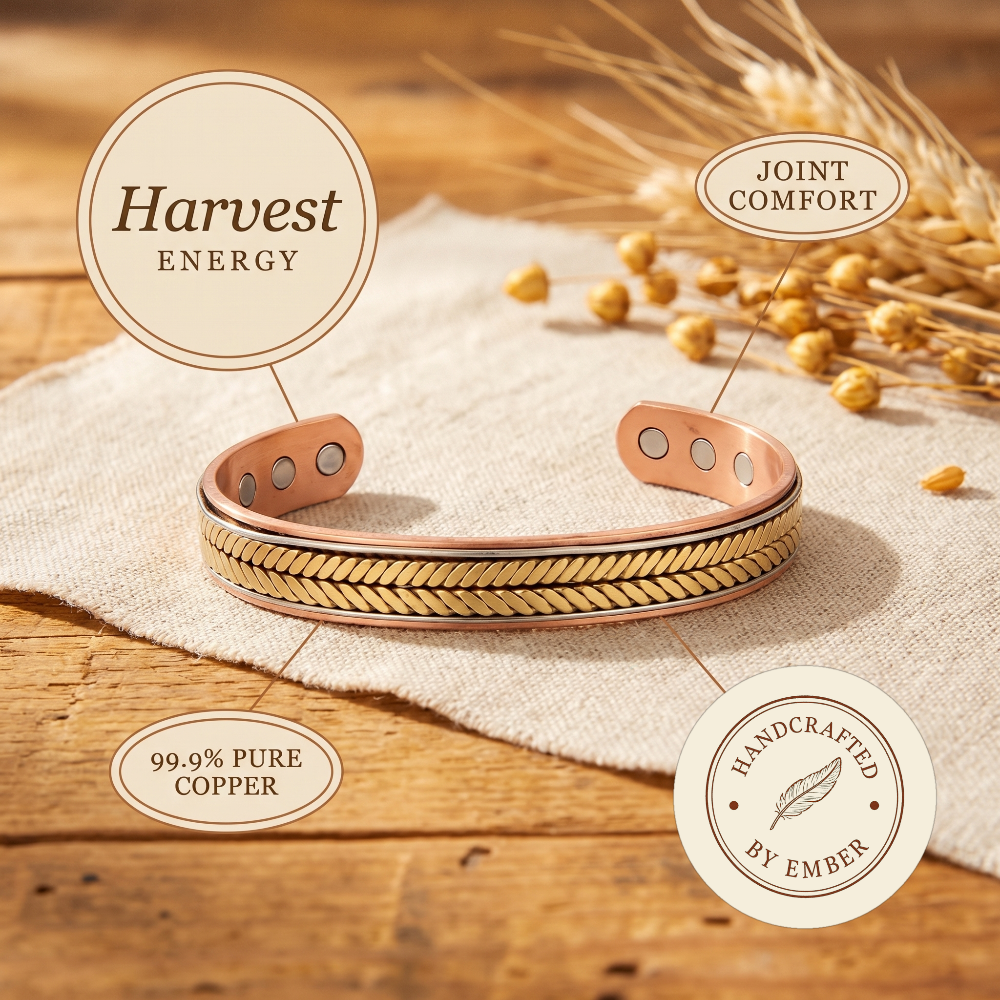 Ember's Harvest Copper Bracelet