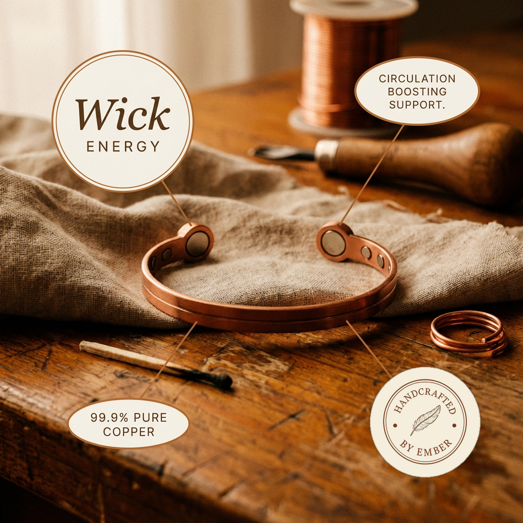 Ember's Wick Copper Bracelet
