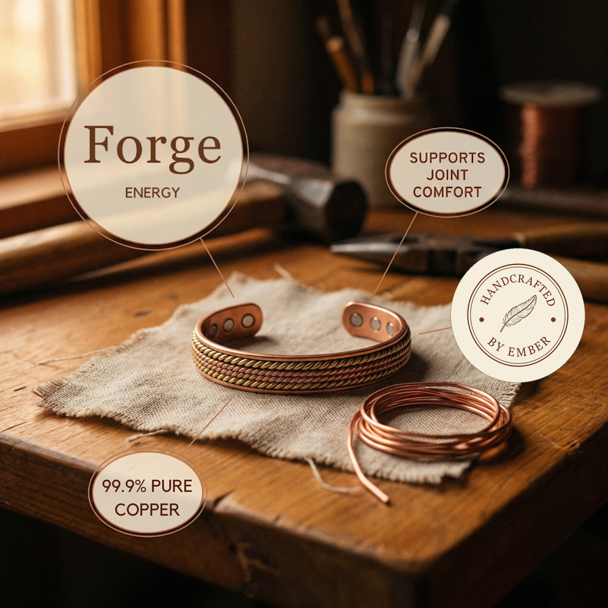 Ember’s Forge Copper Bracelet