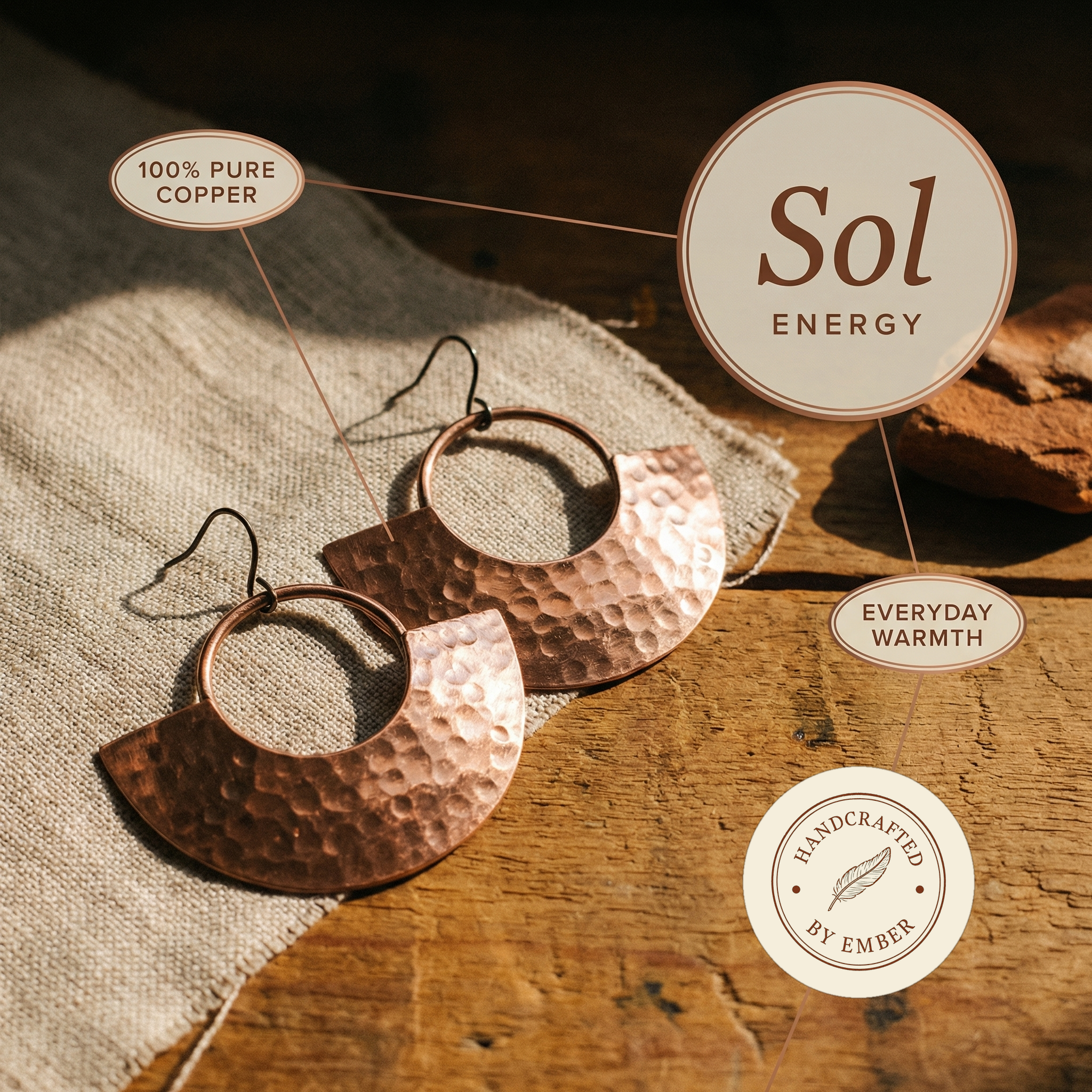 Ember's Sol Copper Earrings