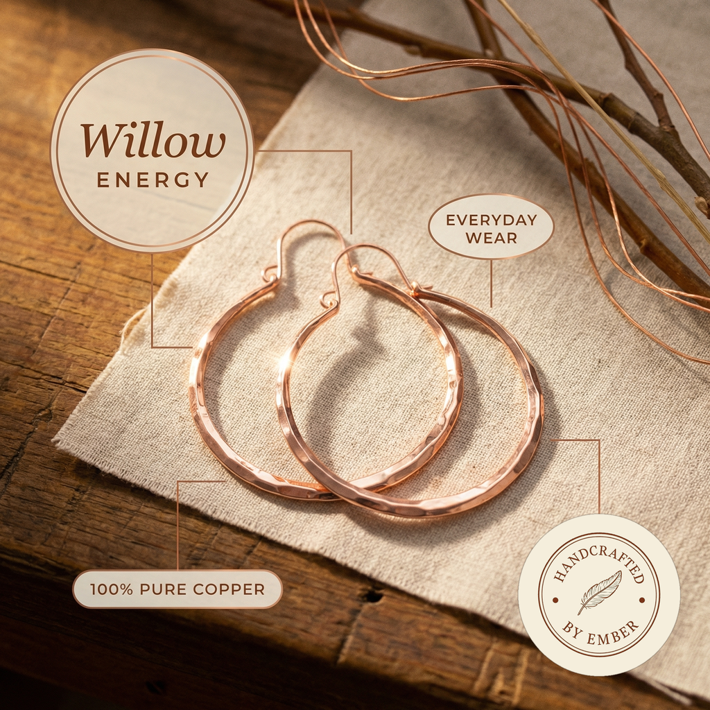 Ember's Willow Copper Earrings
