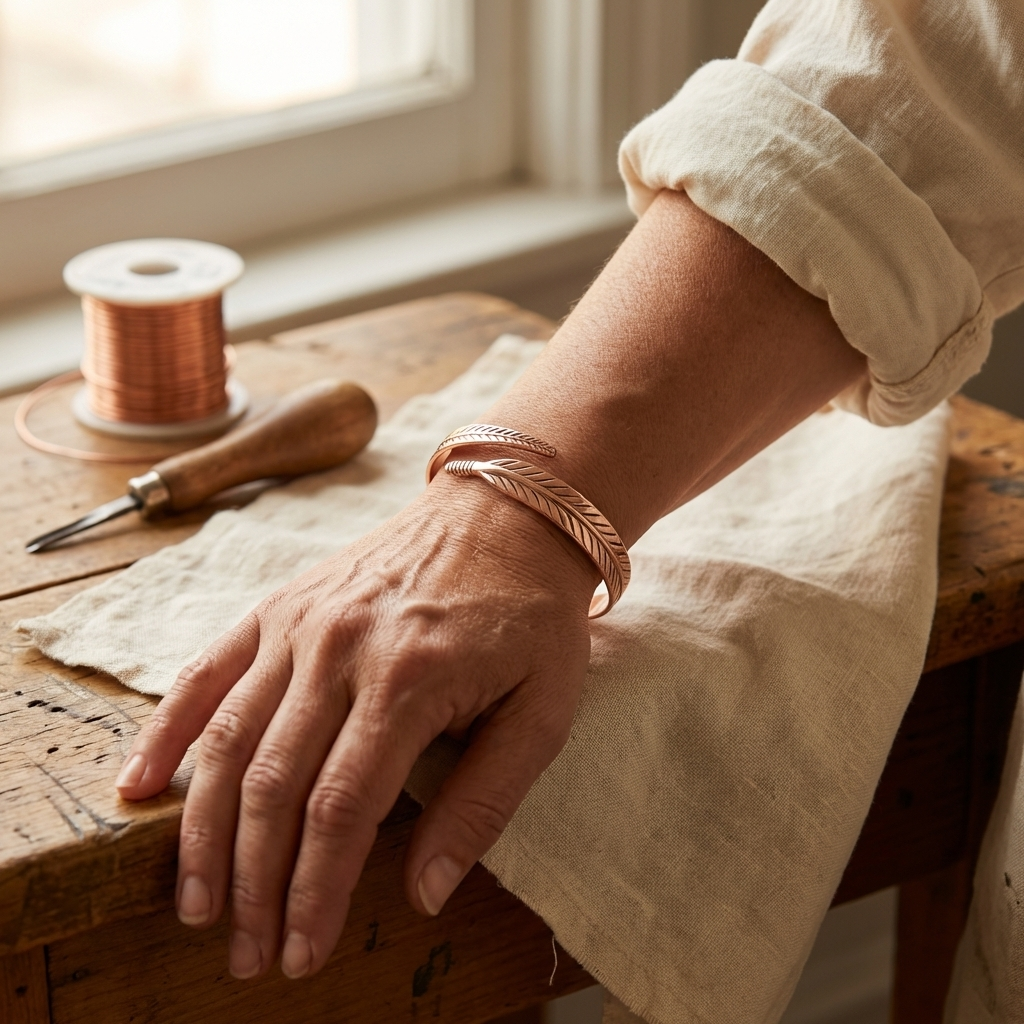 Ember's Root Copper Bracelet