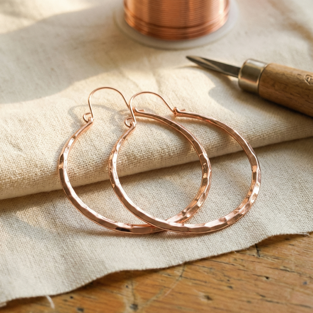 Ember's Willow Copper Earrings