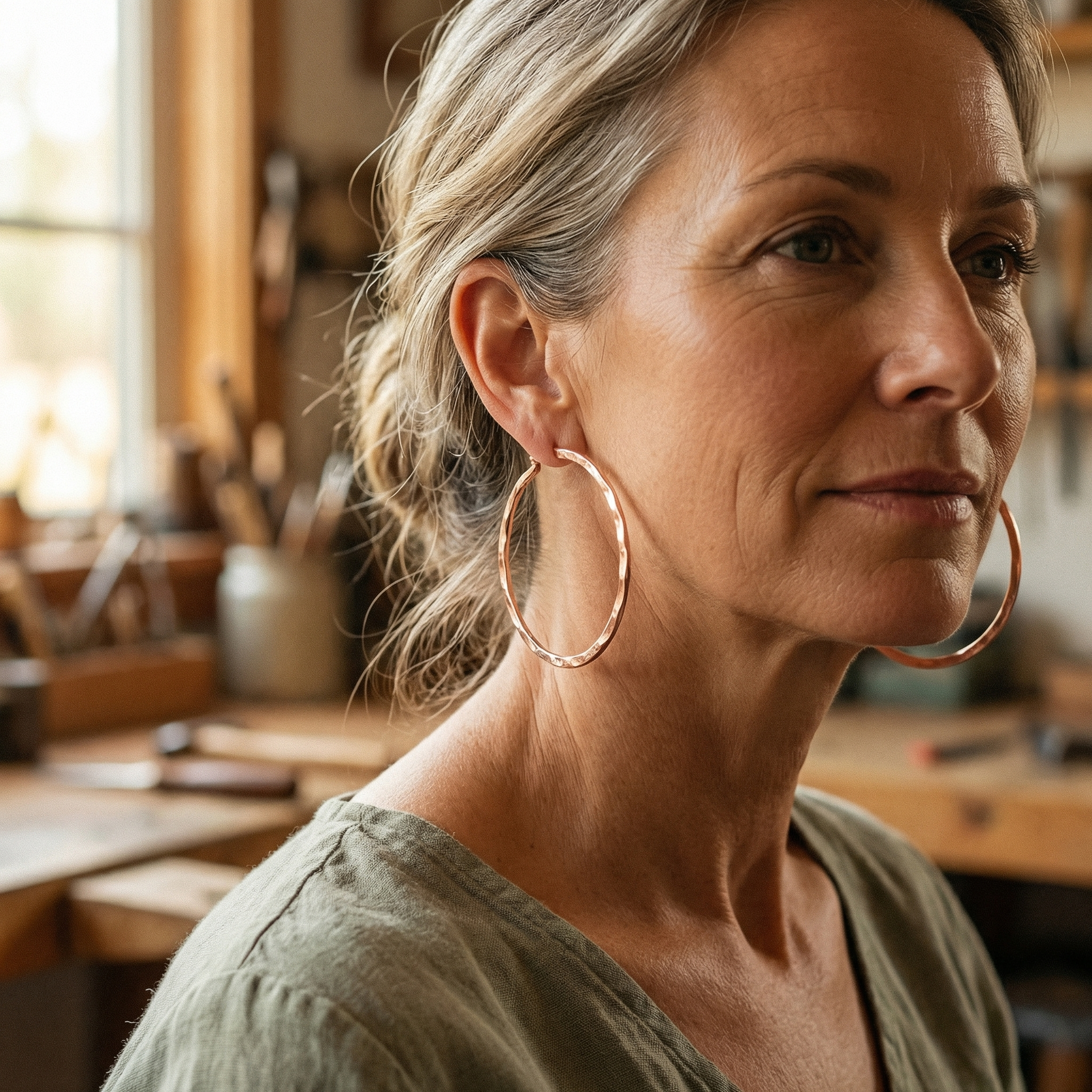 Ember's Willow Copper Earrings