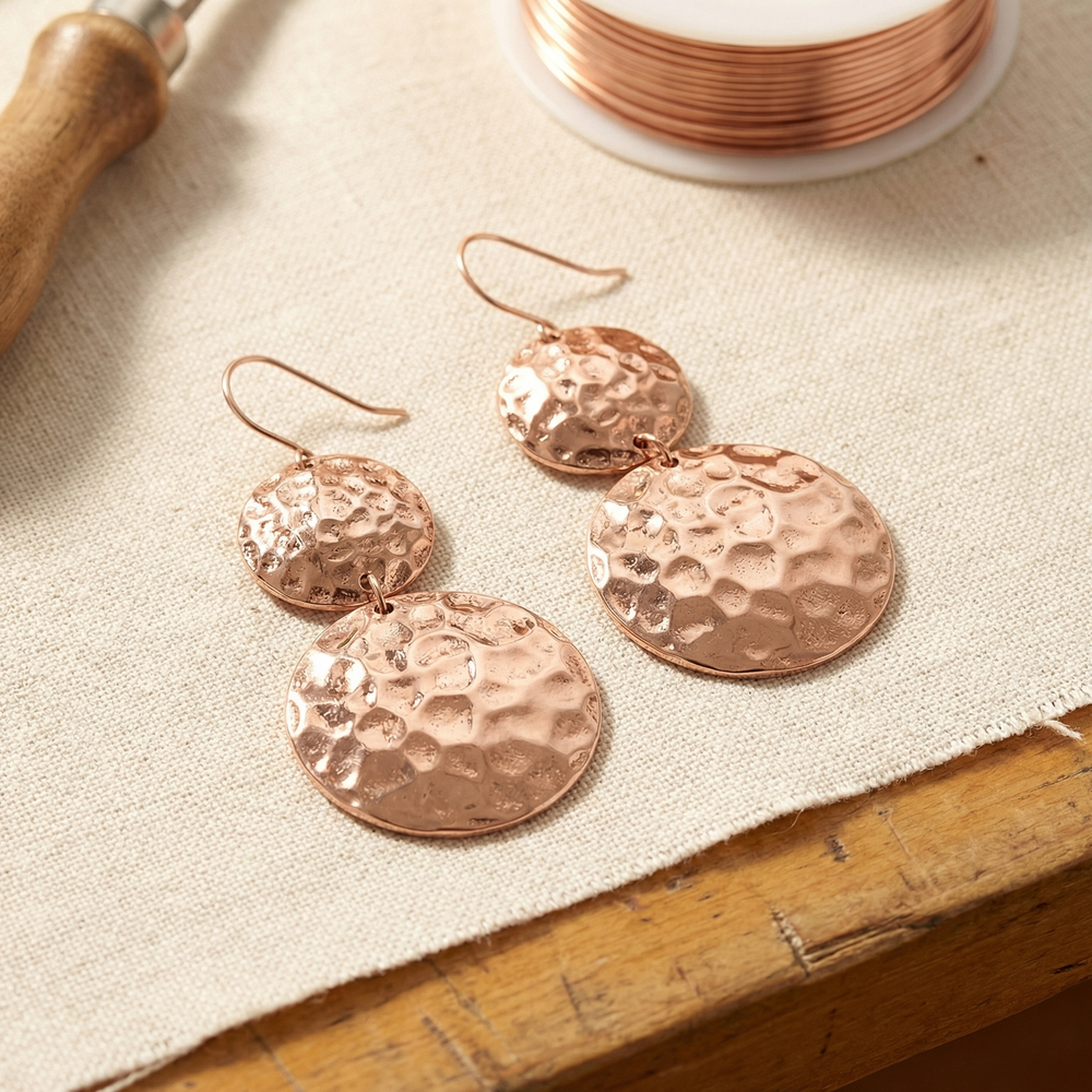 Ember's Solstice Copper Earrings