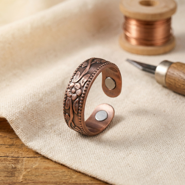Ember's Petal Copper Ring