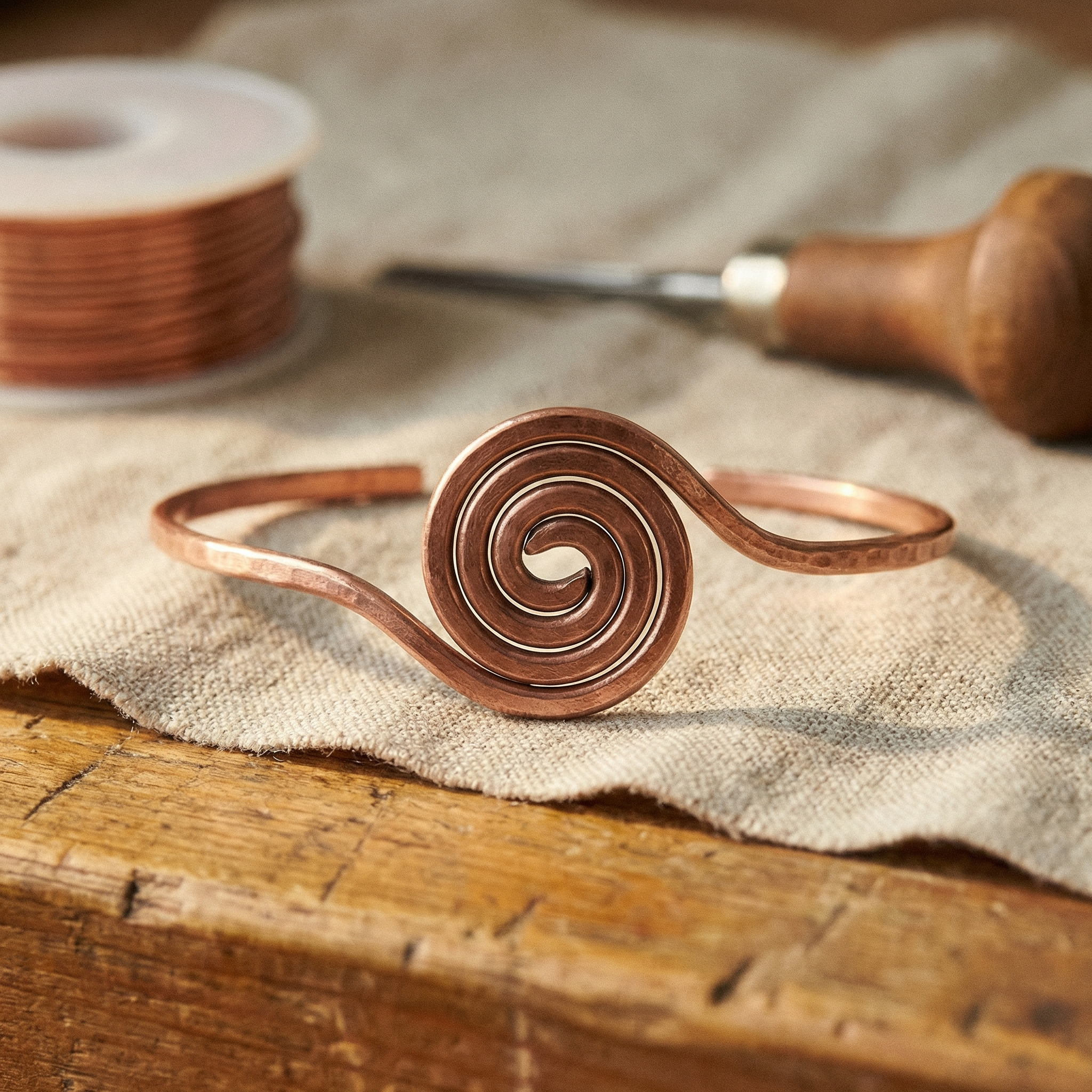 Ember's Coil Copper Anklet