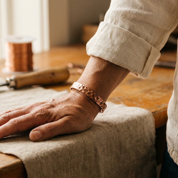 Ember's Furrow Copper Bracelet