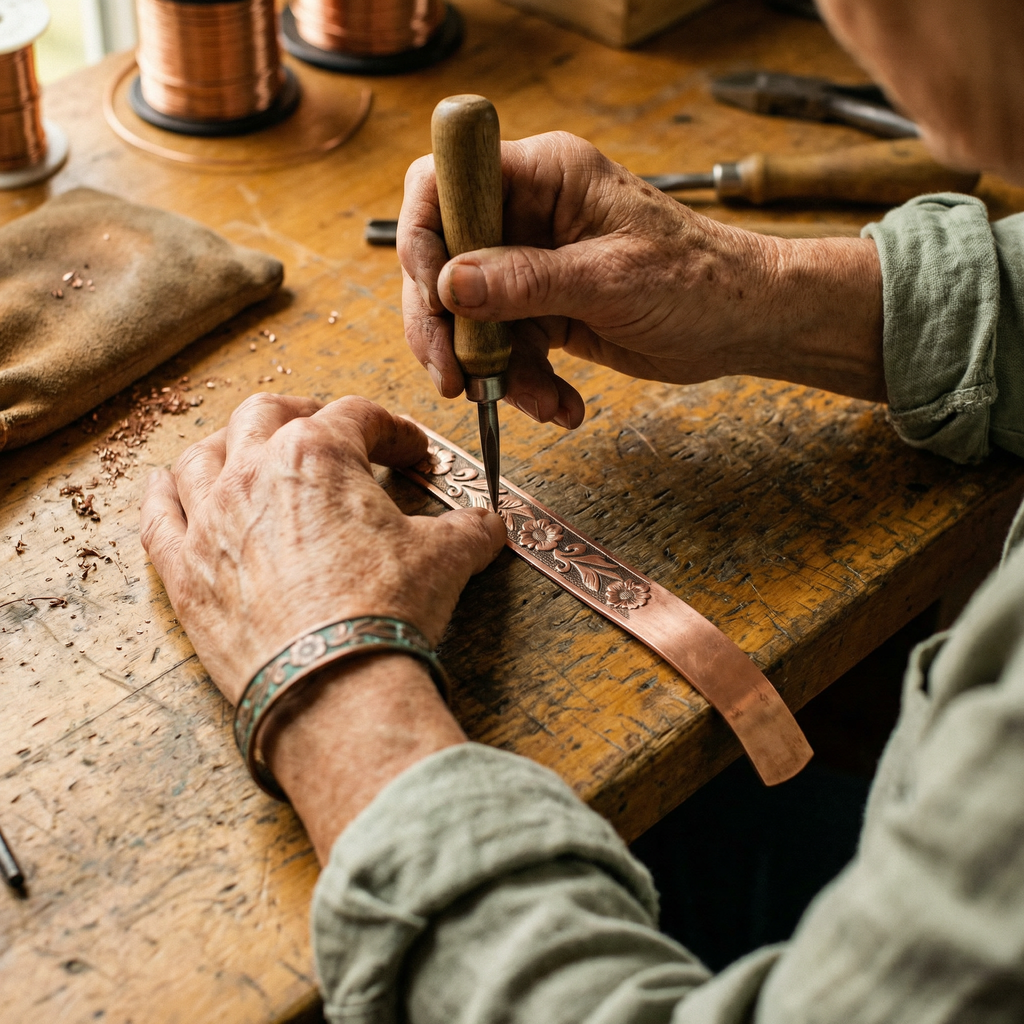 Ember's Vine Copper Bracelet