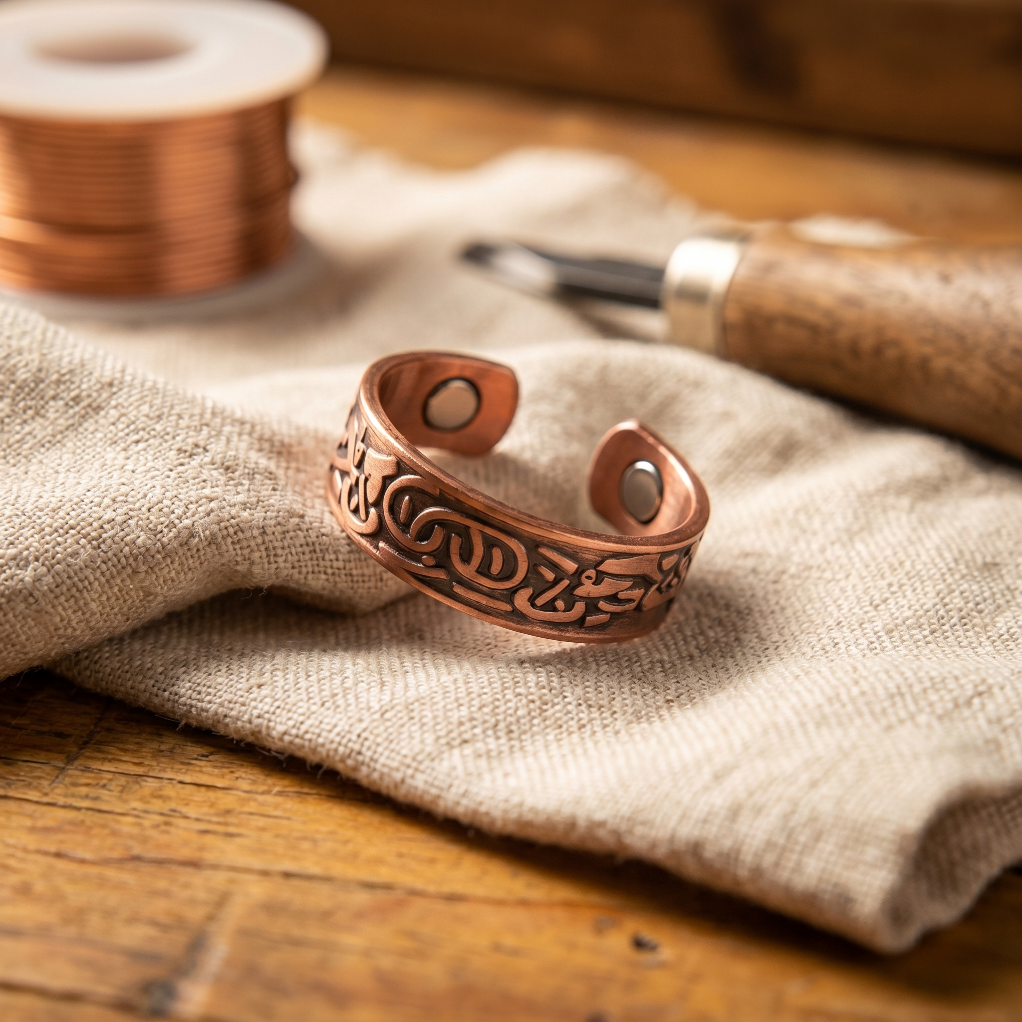 Ember's Burr Copper Ring