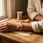Ember's Sphere Pink Copper Bracelet