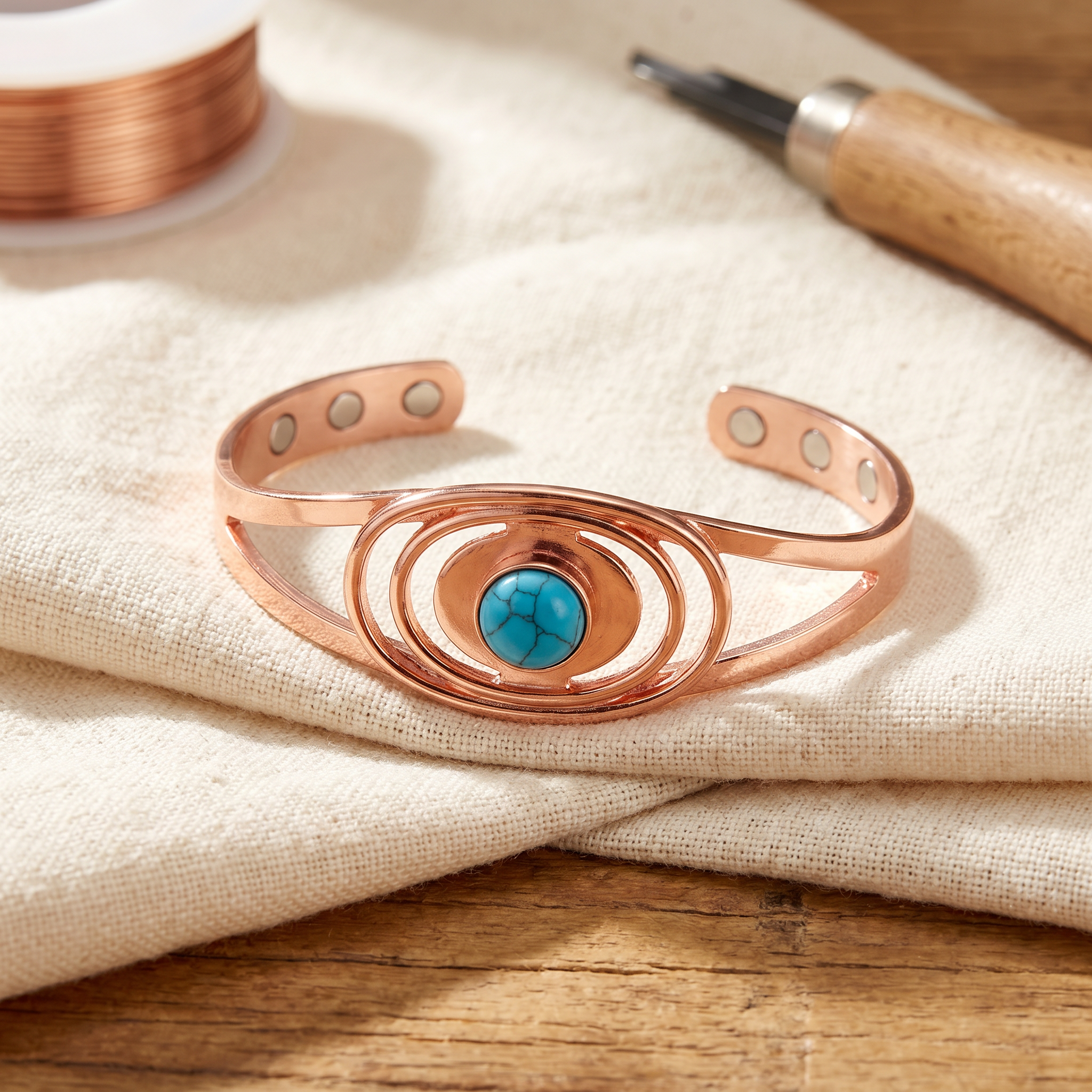Ember's Sedge Copper Bracelet