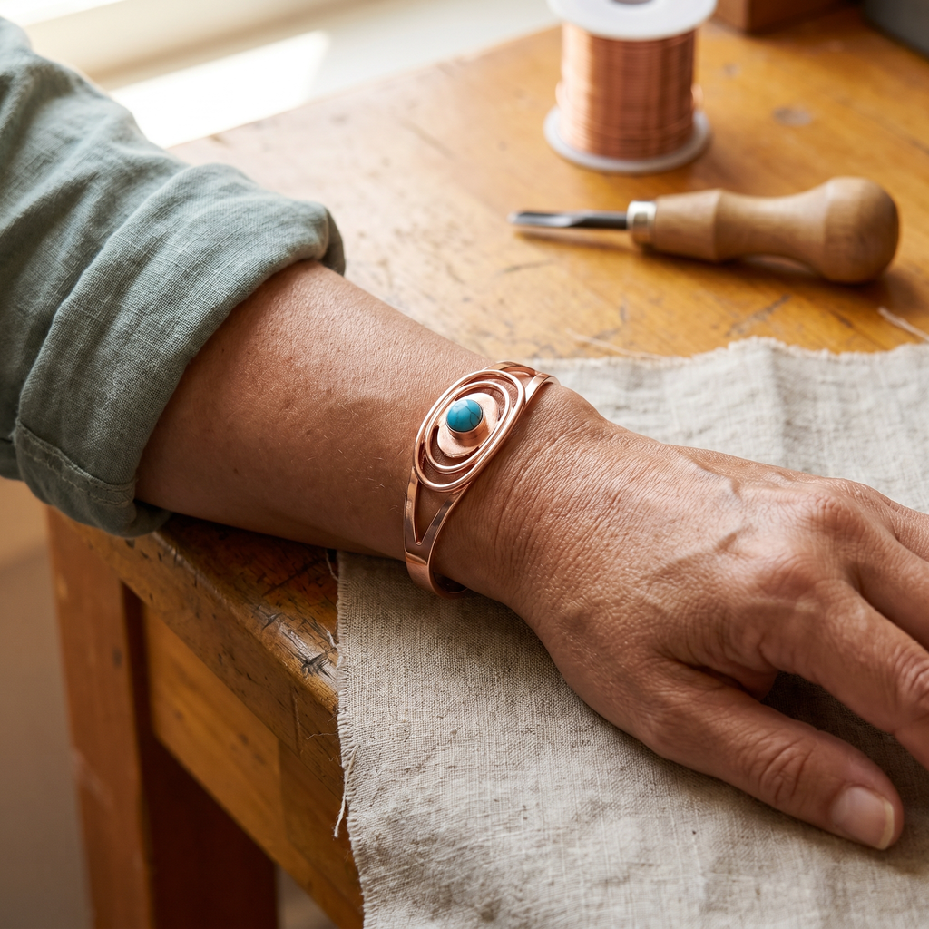 Ember's Sedge Copper Bracelet