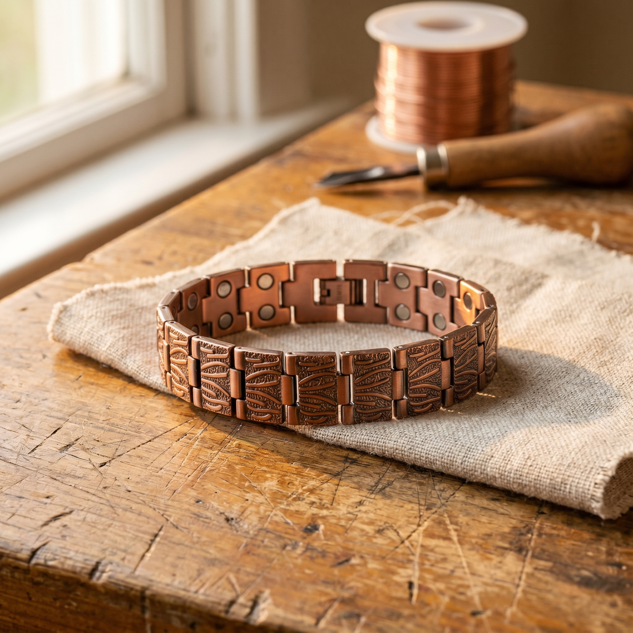 Ember's Grit Men's Copper Bracelet