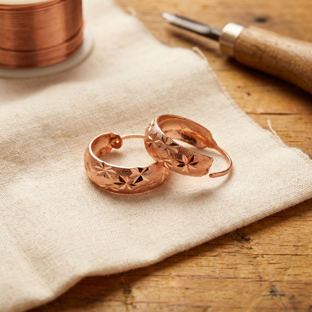 Ember's Dew Copper Earrings