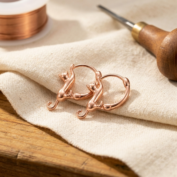 Ember's Swirl Copper Earrings