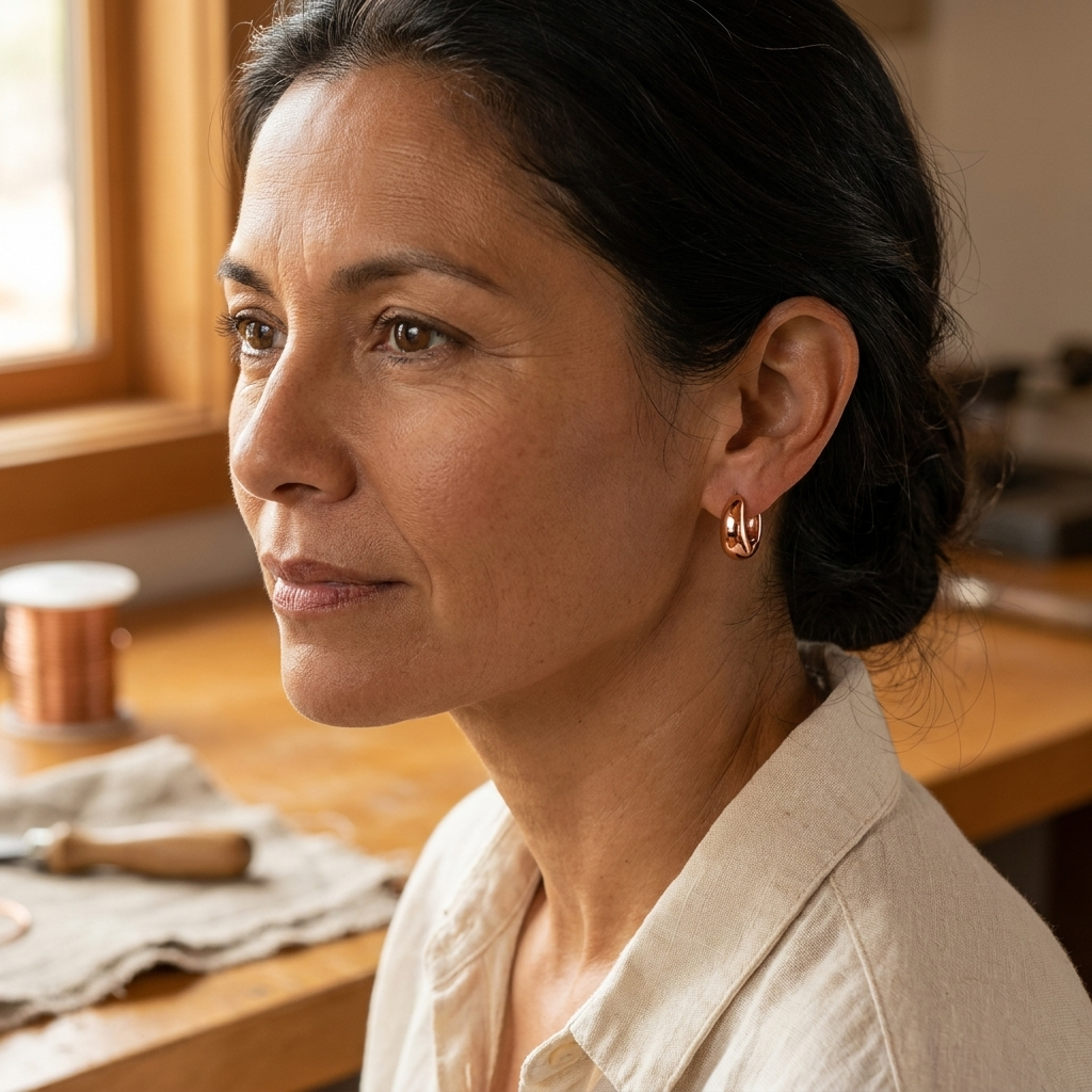 Ember's Linnet Copper Hoop Earrings