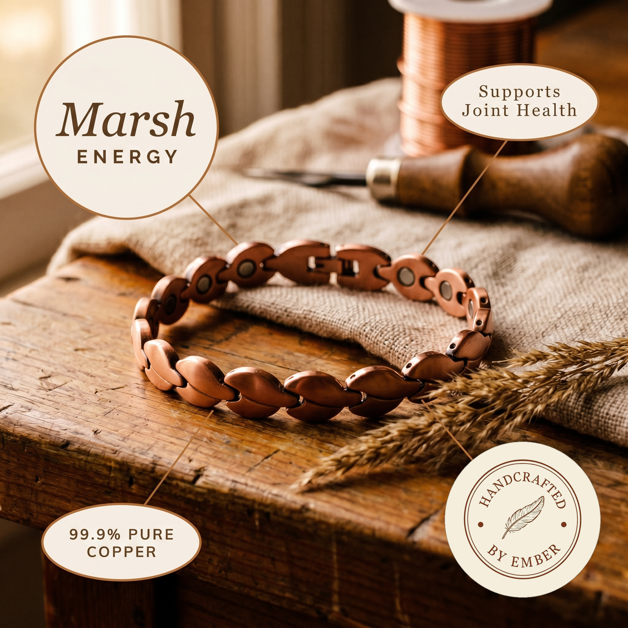 Ember's Marsh Copper Anklet