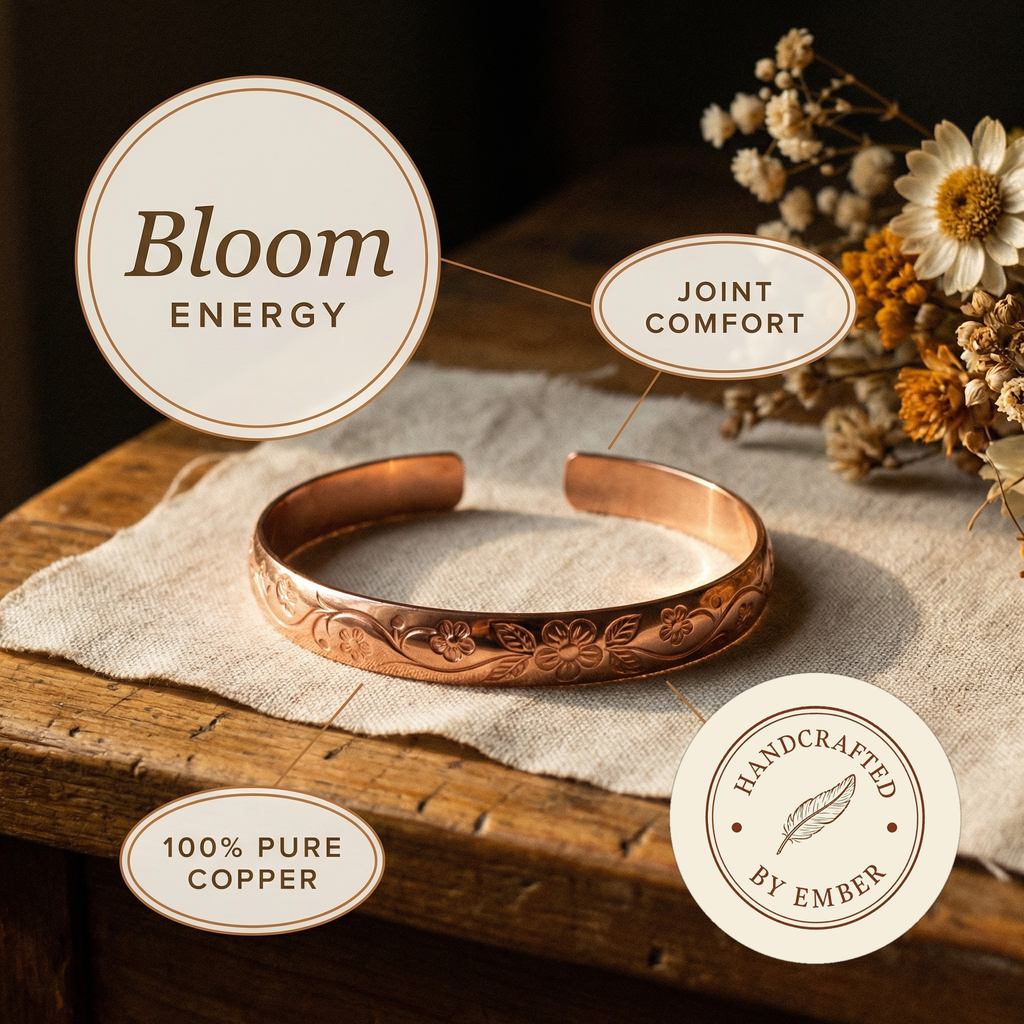 Ember's Bloom Copper Bracelet