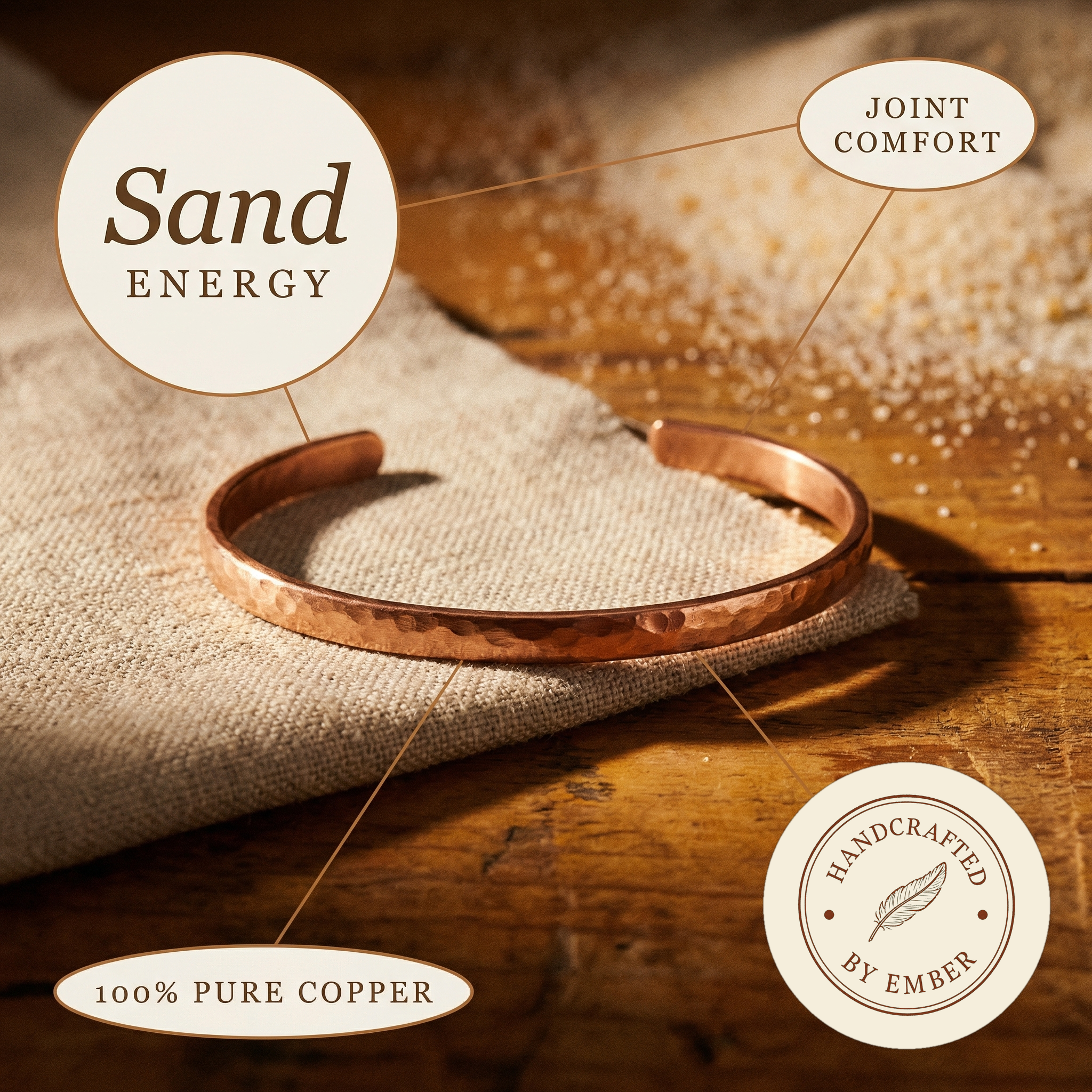 Ember's Sand Copper Anklet