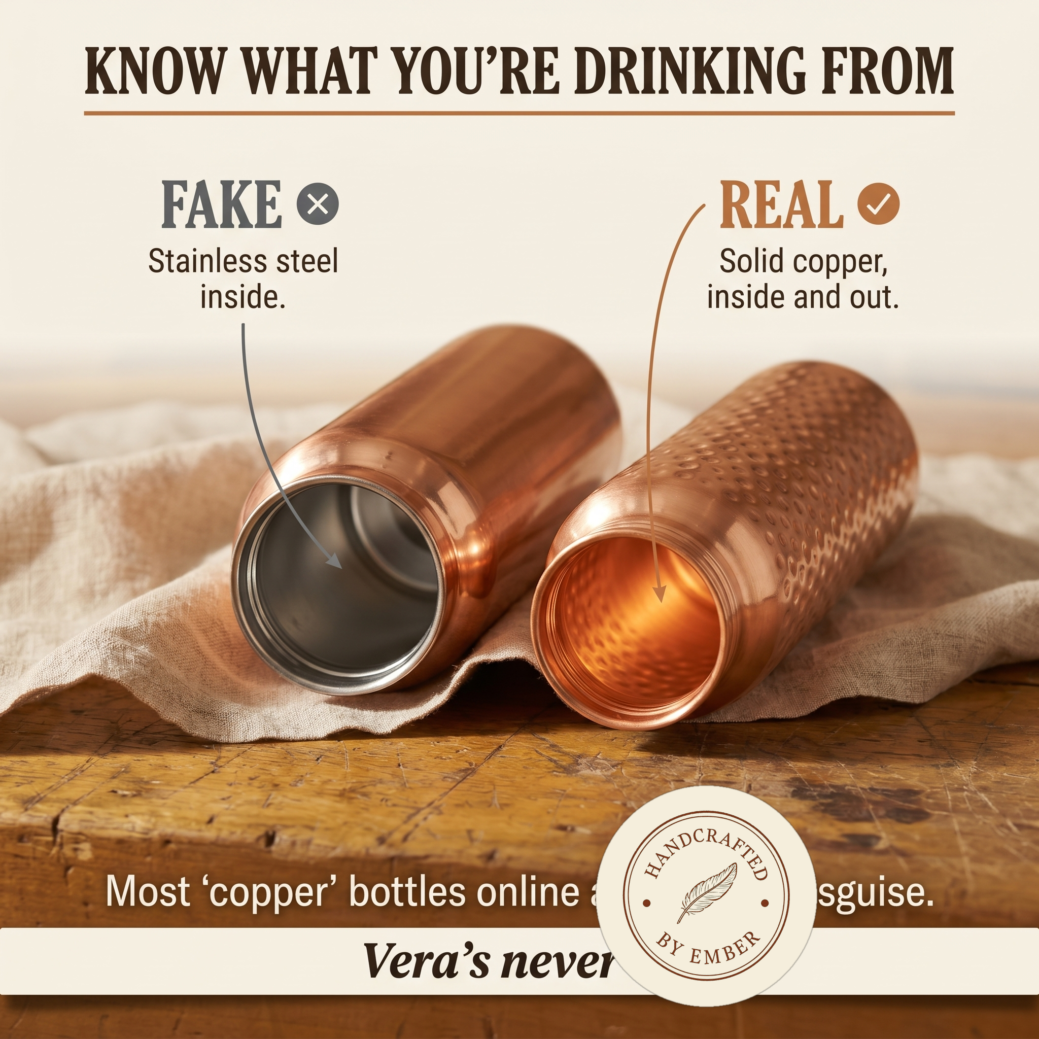 Ember's Pure Copper Water Bottle