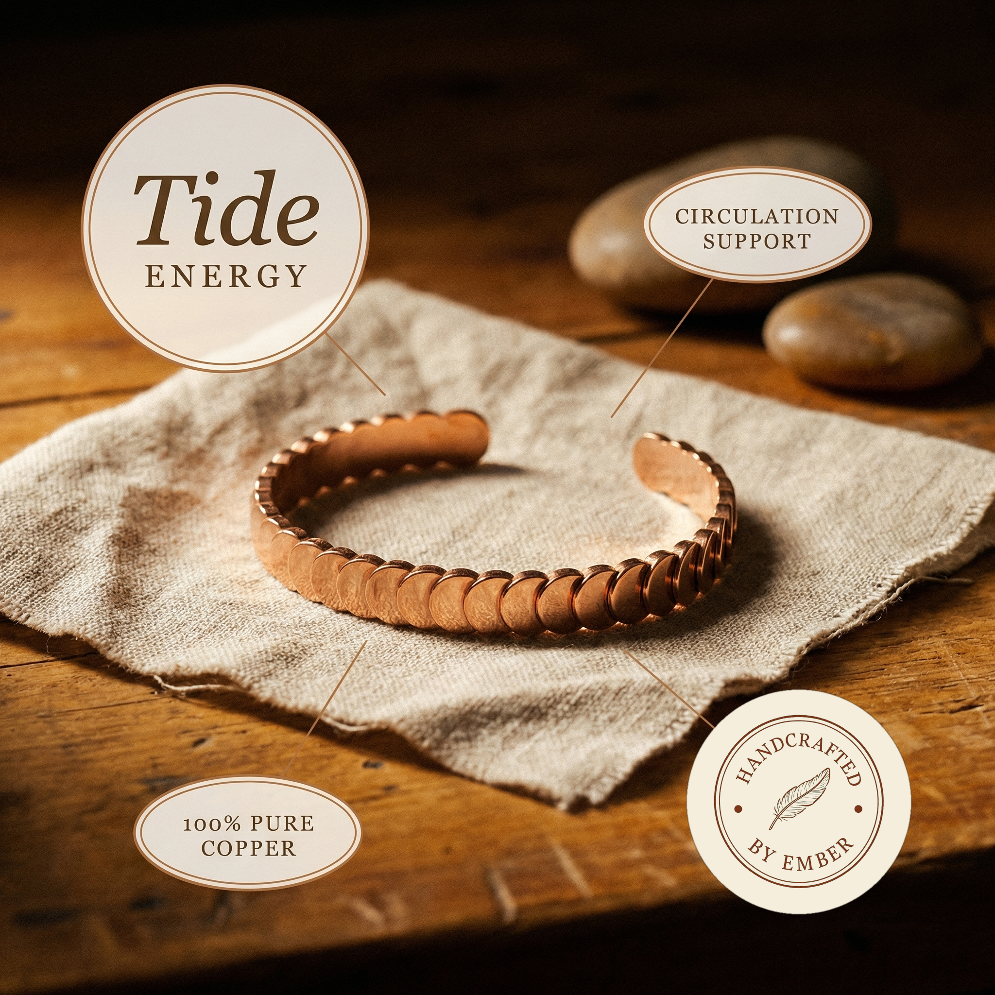 Ember's Tide Copper Bracelet